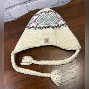 Carhartt Youth Knit Hat with Pattern & Braided Tassels